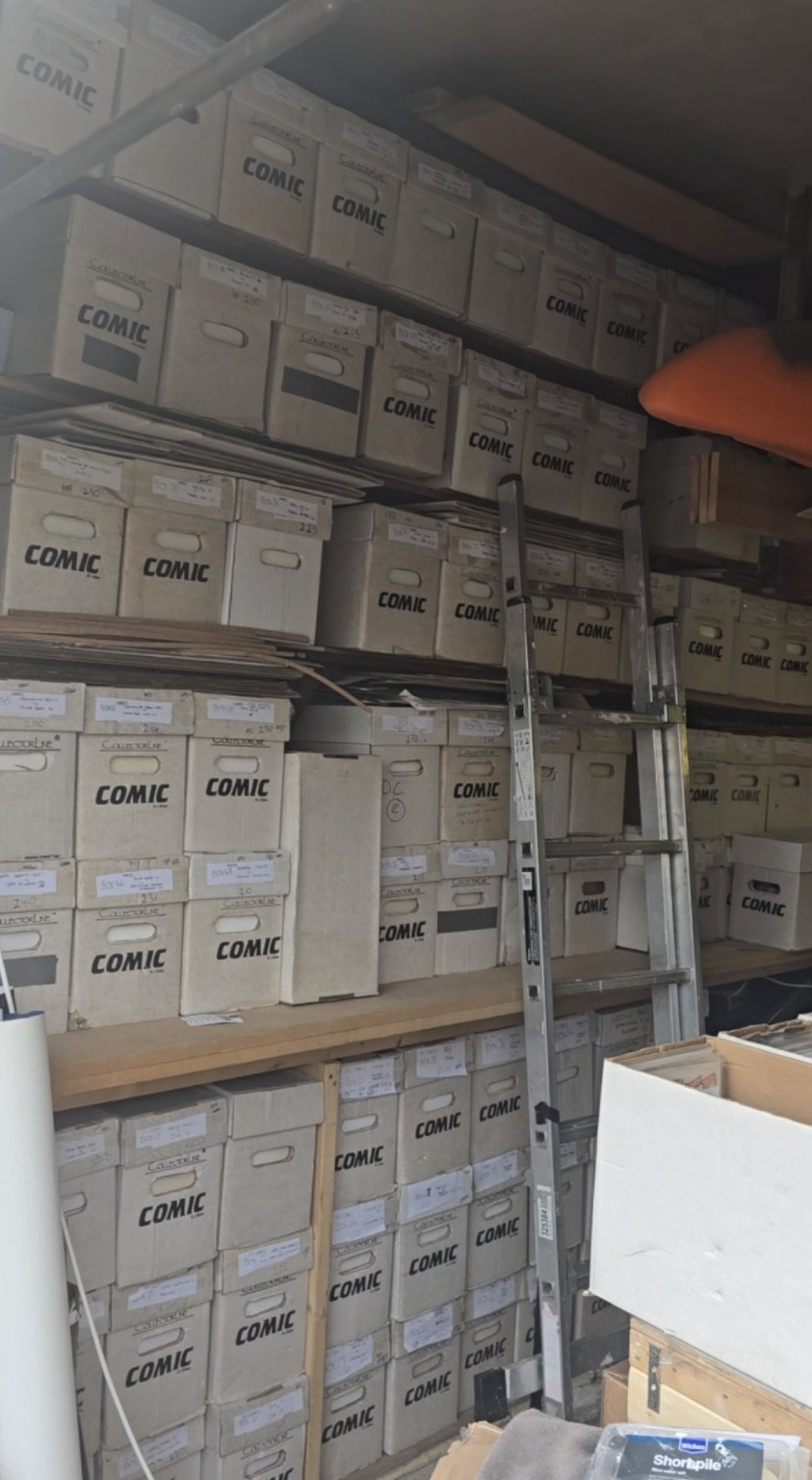 Room of comic collection boxes